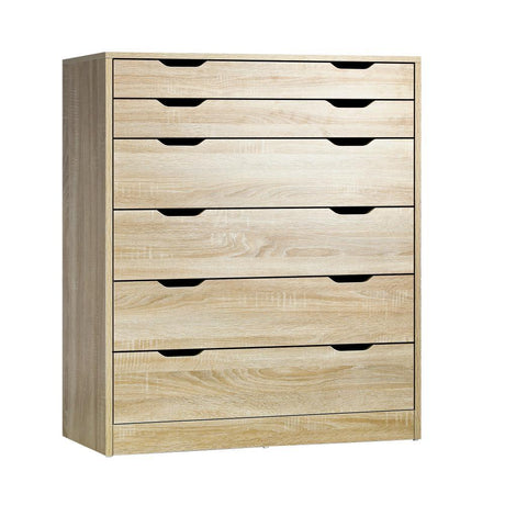 Parisi Bedroom 6 Chest of Drawers Tallboy Cabinet | Handle Pull Modern Tallboy Storage Cabinet