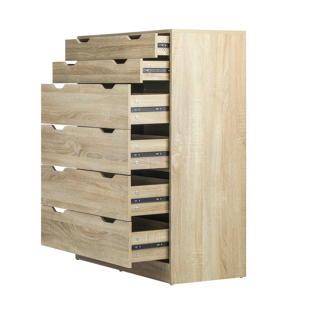 Parisi Bedroom 6 Chest of Drawers Tallboy Cabinet | Handle Pull Modern Tallboy Storage Cabinet