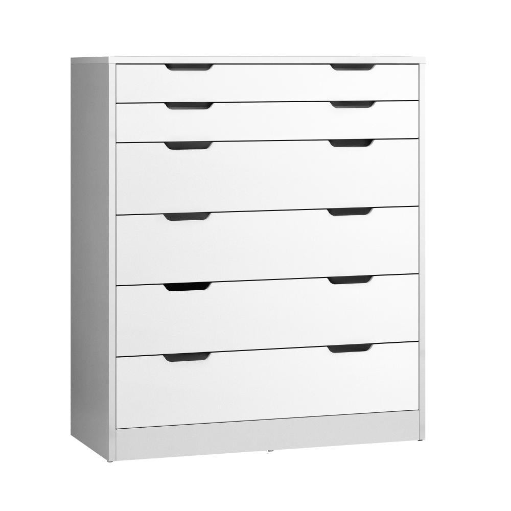 Parisi Bedroom 6 Chest of Drawers Tallboy Cabinet | Handle Pull Modern Tallboy Storage Cabinet