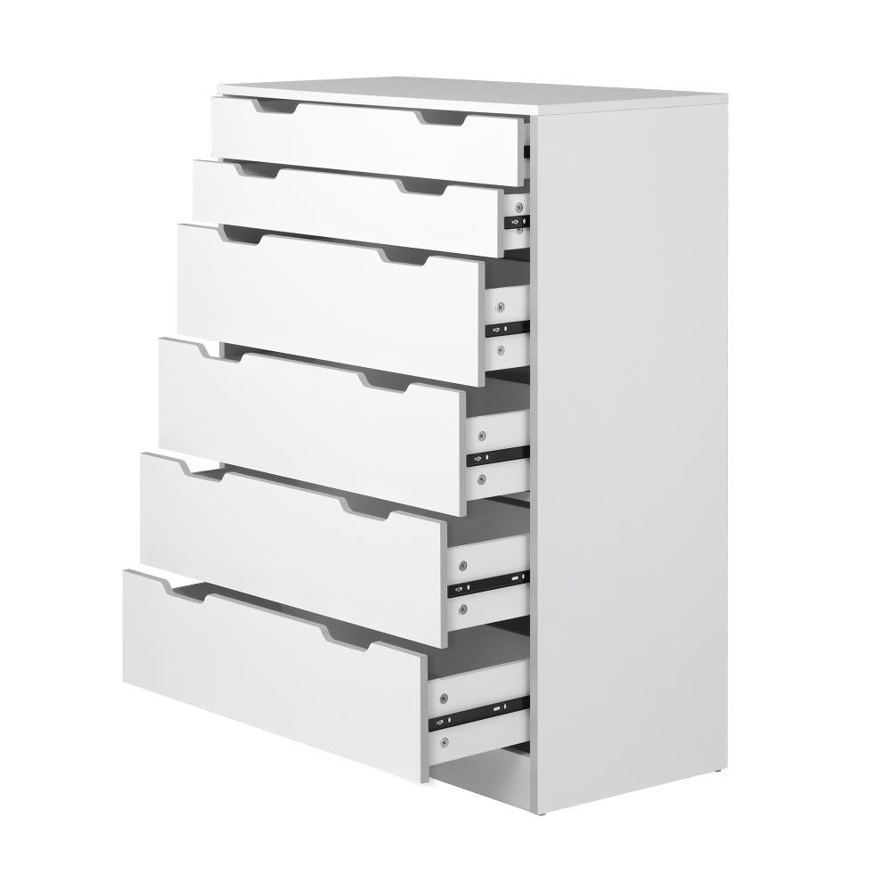 Parisi Bedroom 6 Chest of Drawers Tallboy Cabinet | Handle Pull Modern Tallboy Storage Cabinet