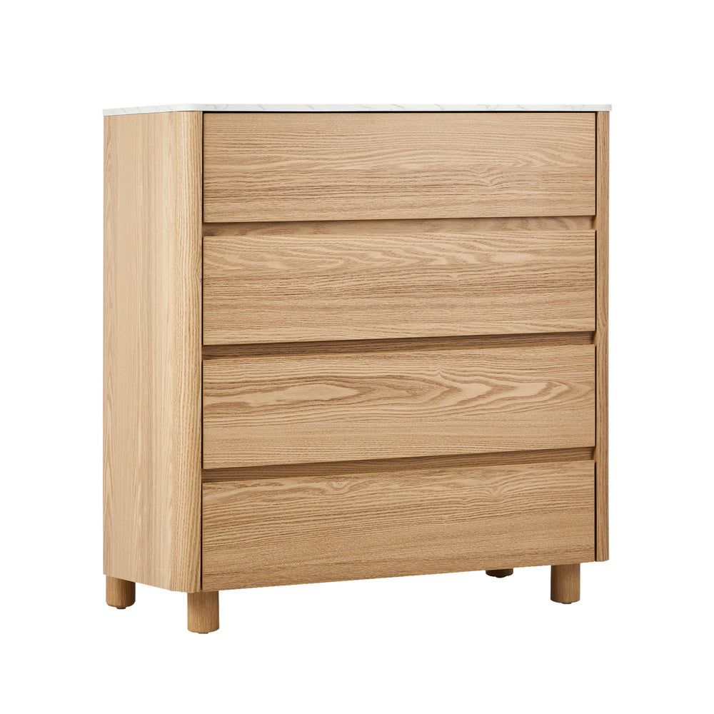 Ferrara 4 or 6 Chest of Drawers Dresser Unit | Two Tone Marble Style Storage Bedroom Cabinet