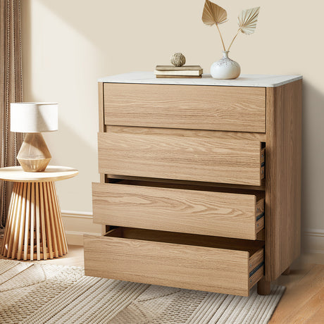 Ferrara 4 or 6 Chest of Drawers Dresser Unit | Two Tone Marble Style Storage Bedroom Cabinet