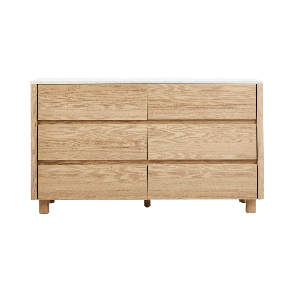 Ferrara 4 or 6 Chest of Drawers Dresser Unit | Two Tone Marble Style Storage Bedroom Cabinet