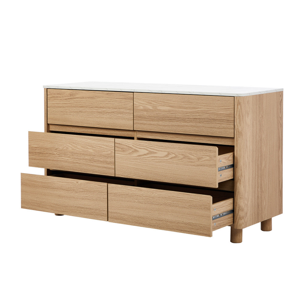 Ferrara 4 or 6 Chest of Drawers Dresser Unit | Two Tone Marble Style Storage Bedroom Cabinet