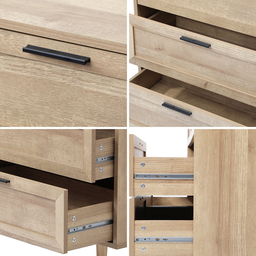 Essenza Mila 6 Draw Modern Dresser Tallboy | 6 Draw Chest Of Drawers Wooden Storage Unit