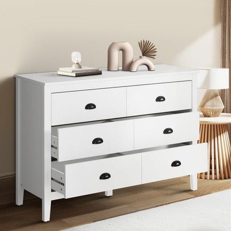 Sannero Hampton Style 6 Chest Of Drawers 2 Bedsides Bedroom Package | Traditional White Storage Cabinets