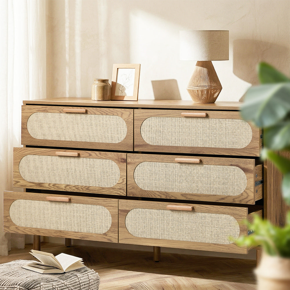 Maison Rattan 6 Chest of Drawers Dresser Cabinet | Rattan Storage Unit Furniture