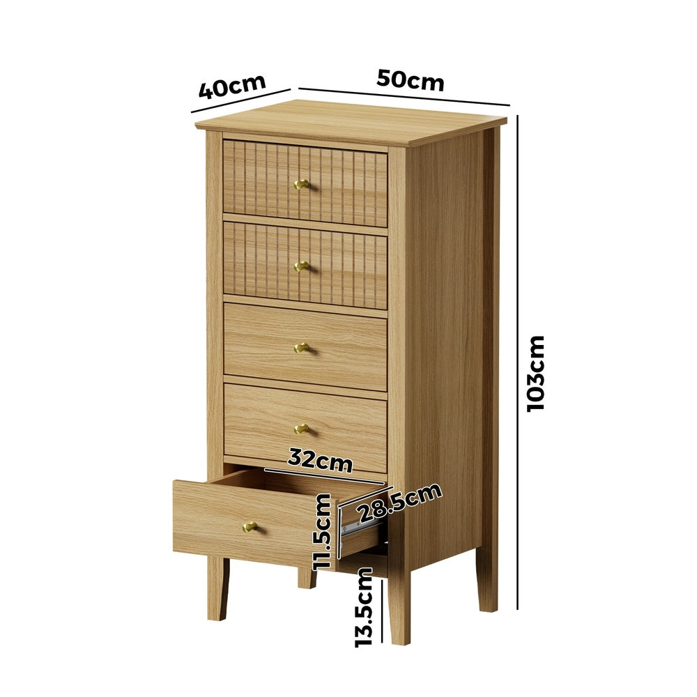 Centrum Nuovo 5 or 6  Drawer Tallboy Dresser | Modern Bedroom Storage Unit Cabinet