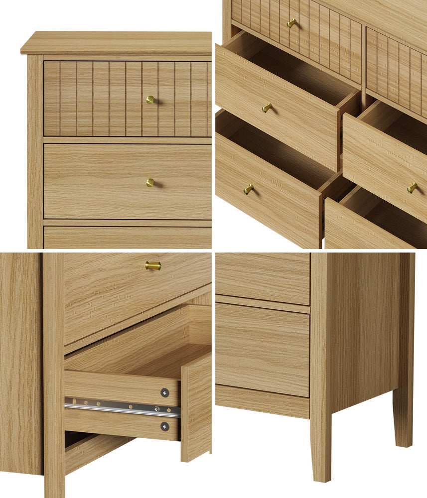 Centrum Nuovo 5 or 6  Drawer Tallboy Dresser | Modern Bedroom Storage Unit Cabinet