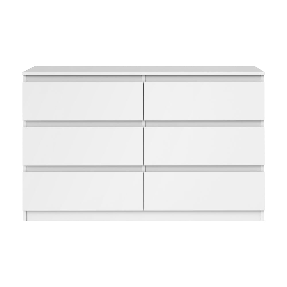 Essenza Modern 6 Chest Of Drawers Storage Cabinet | Elegant Wooden Fingerpull Storage Unit