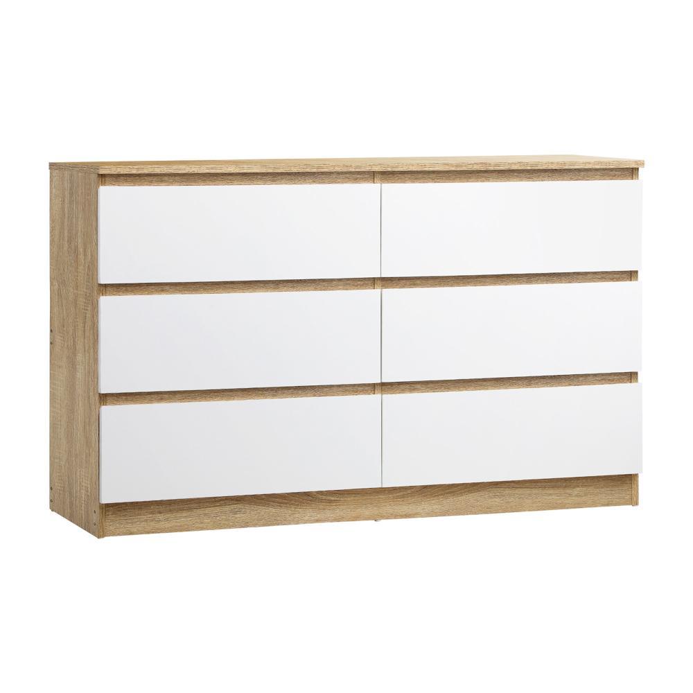 Essenza Modern 6 Chest Of Drawers Storage Cabinet | Elegant Wooden Fingerpull Storage Unit