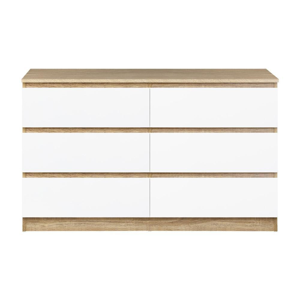 Essenza Modern 6 Chest Of Drawers Storage Cabinet | Elegant Wooden Fingerpull Storage Unit