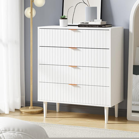 Centrum Bedroom 4 or 6 Chest of Drawers Tallboy Cabinet | Blanco Nuvo Modern Tallboy Storage Cabinet