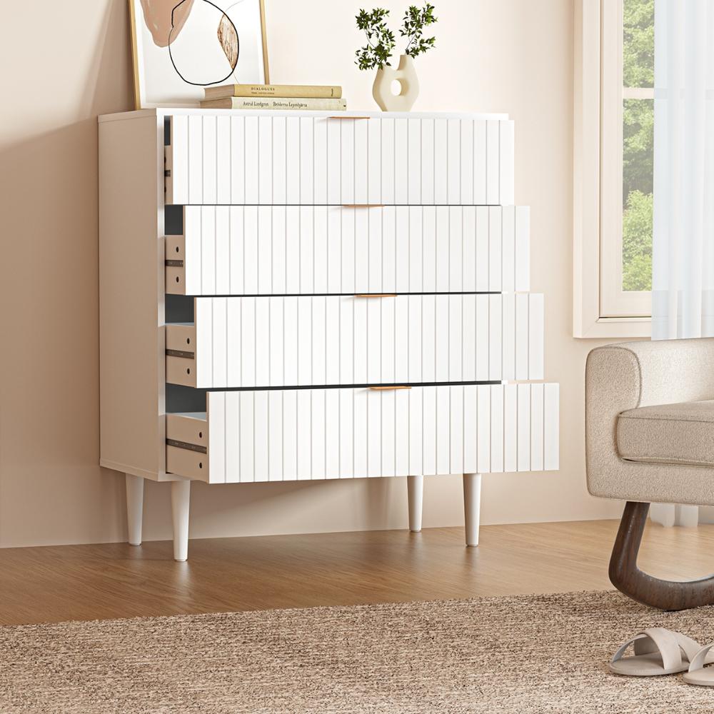 Centrum Bedroom 4 or 6 Chest of Drawers Tallboy Cabinet | Blanco Nuvo Modern Tallboy Storage Cabinet