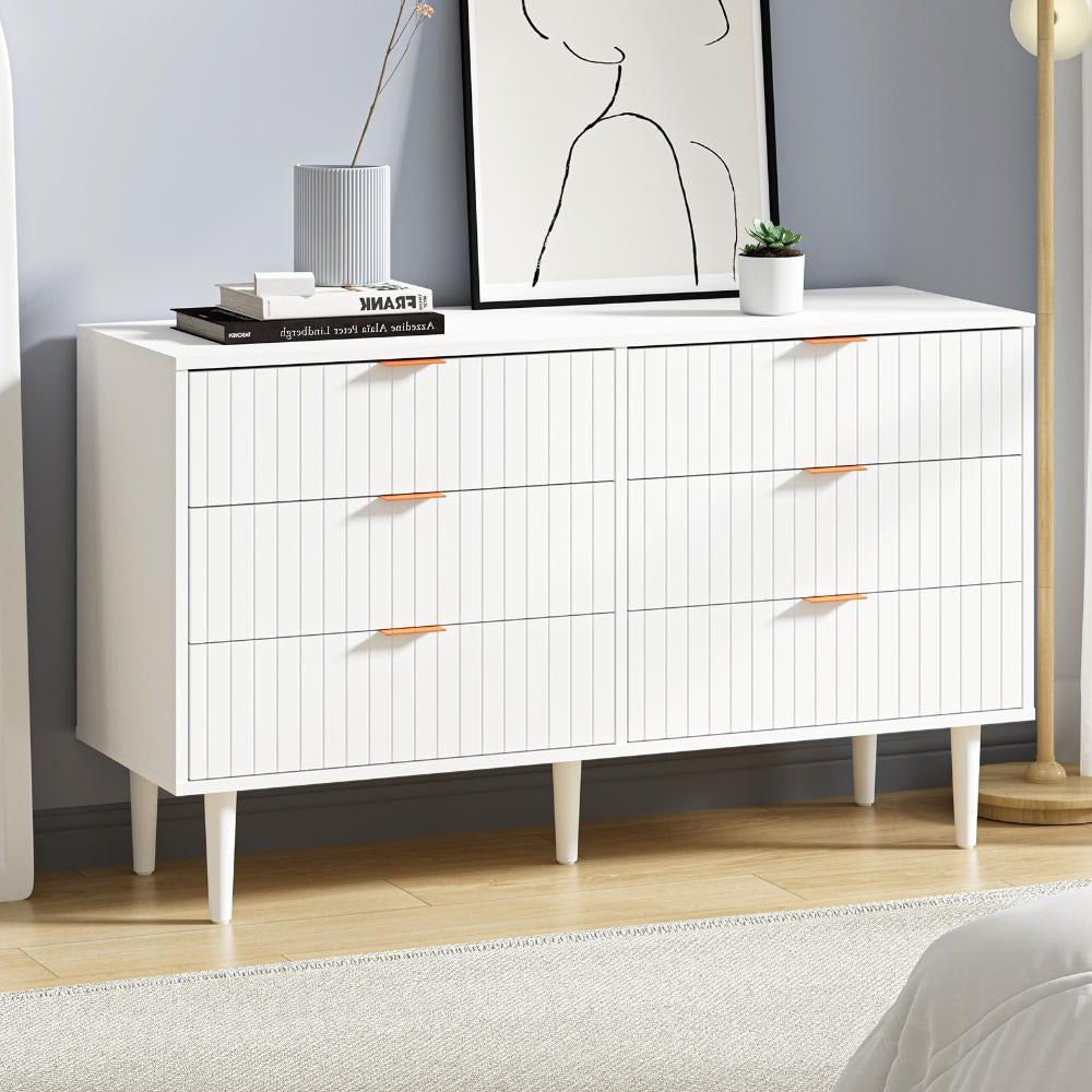 Centrum Bedroom 4 or 6 Chest of Drawers Tallboy Cabinet | Blanco Nuvo Modern Tallboy Storage Cabinet