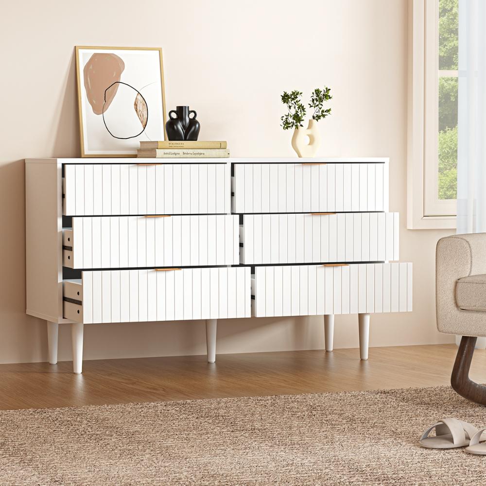 Centrum Bedroom 4 or 6 Chest of Drawers Tallboy Cabinet | Blanco Nuvo Modern Tallboy Storage Cabinet