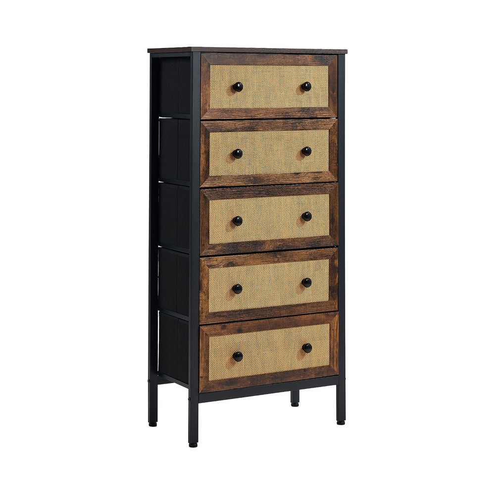 Prato Rustic Rattan Chest of Drawers Dresser Cabinet | Rattan Storage Unit Furniture Five Six Eight Draws