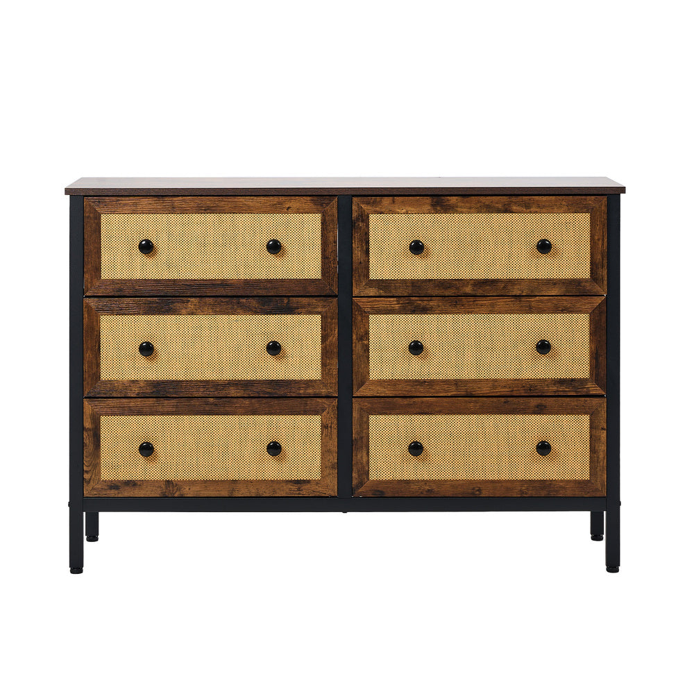 Prato Rustic Rattan Chest of Drawers Dresser Cabinet | Rattan Storage Unit Furniture Five Six Eight Draws