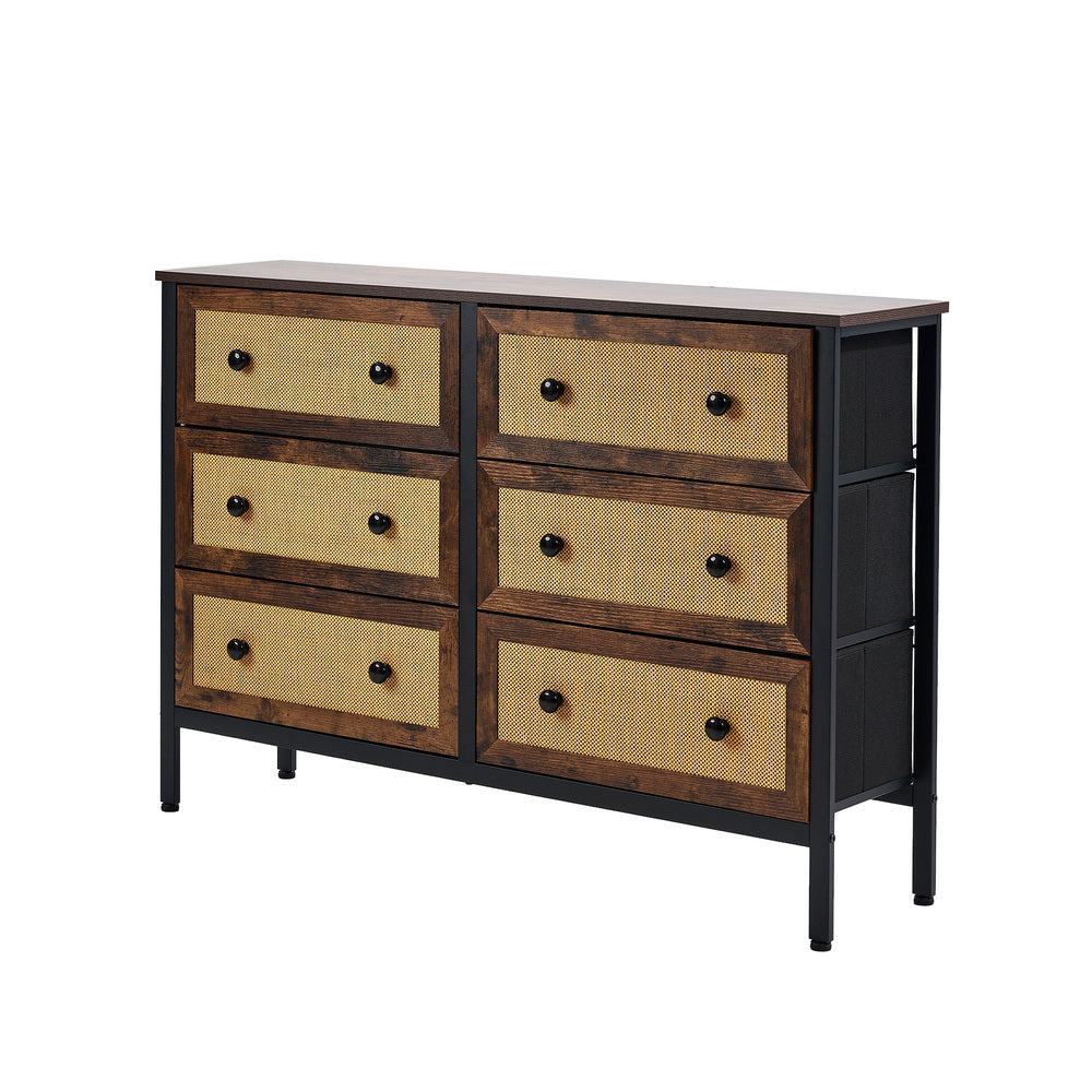 Prato Rustic Rattan Chest of Drawers Dresser Cabinet | Rattan Storage Unit Furniture Five Six Eight Draws