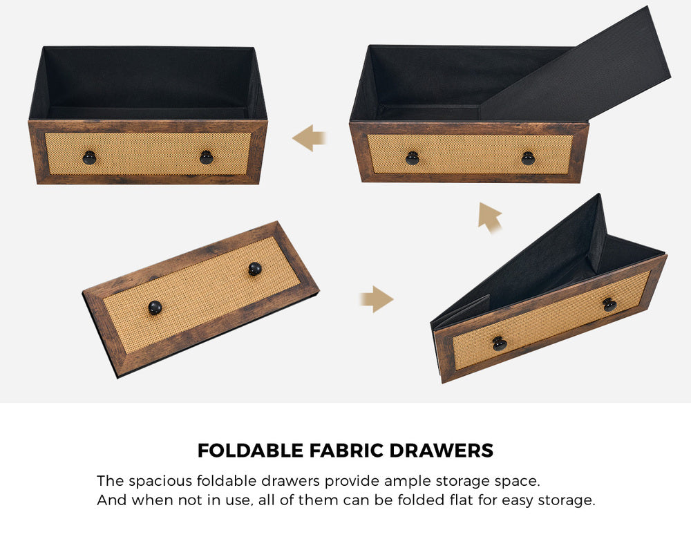 Prato Rustic Rattan Chest of Drawers Dresser Cabinet | Rattan Storage Unit Furniture Five Six Eight Draws