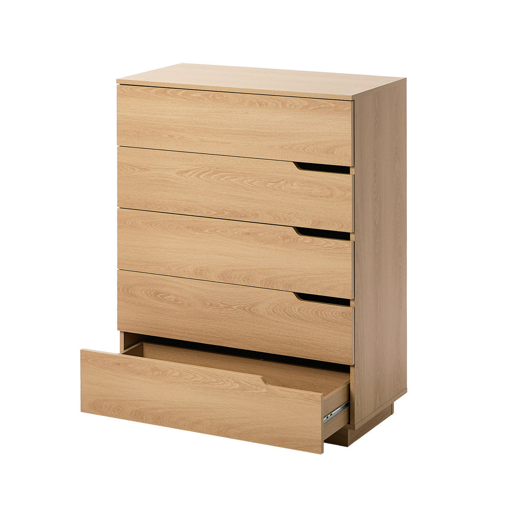 Urbino 5 Draw Modern Dresser Tallboy | 5 Draw Chest Of Drawers Wooden Storage Unit