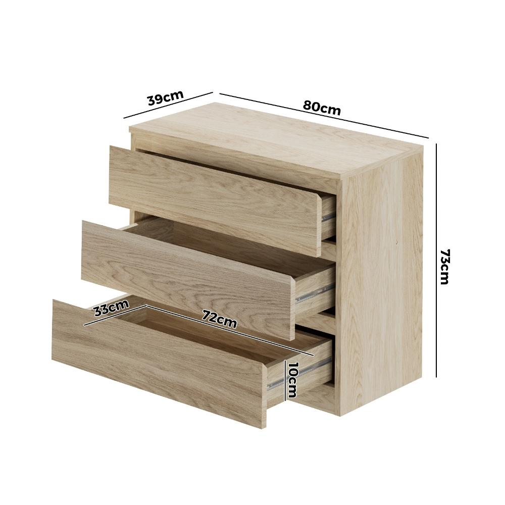Santori Naturo Modern Chest Of Drawers Storage Cabinet | Wooden Tallboys in 3 or 6 Drawer Option