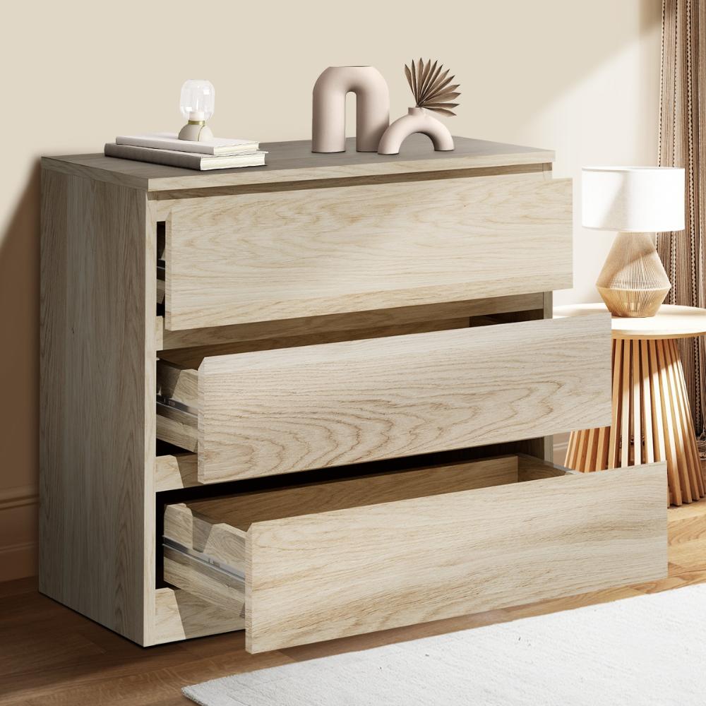 Santori Naturo Modern Chest Of Drawers Storage Cabinet | Wooden Tallboys in 3 or 6 Drawer Option