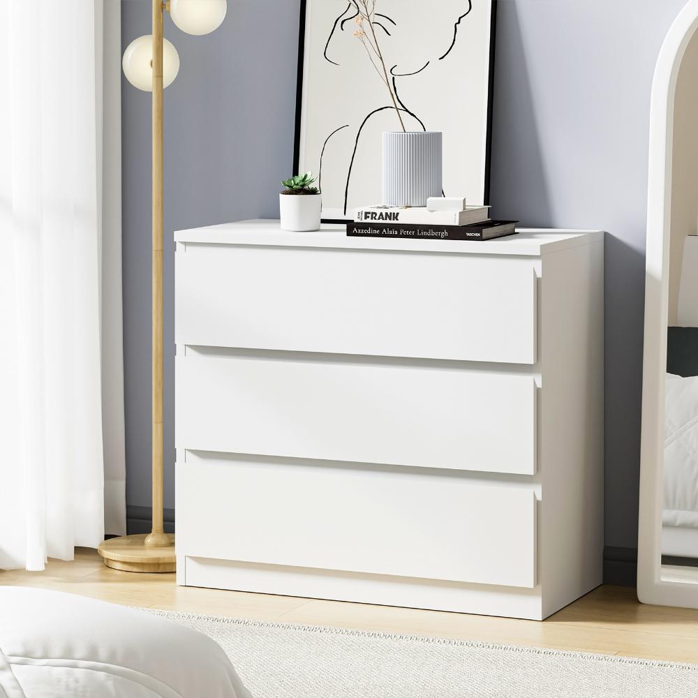 Santori Blanco Modern Chest Of Drawers Storage Cabinet | Elegant White Wooden Tallboy