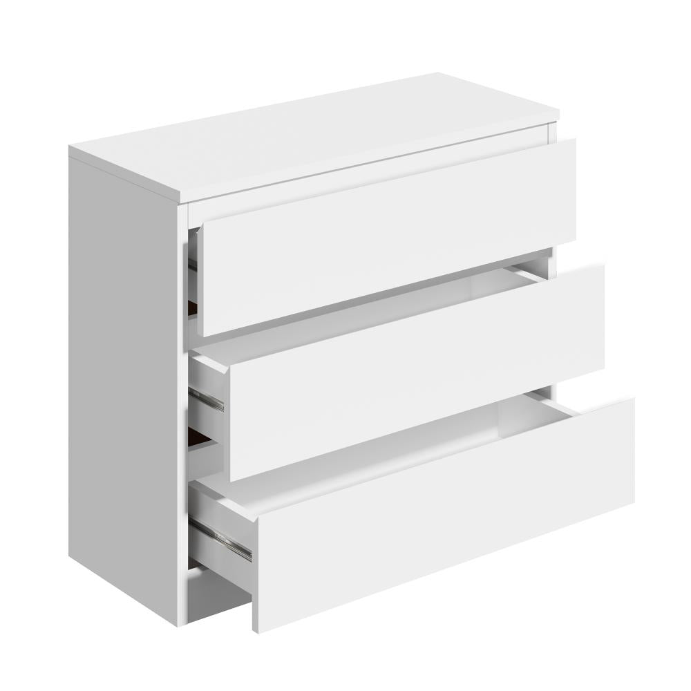 Santori Blanco Modern Chest Of Drawers Storage Cabinet | Elegant White Wooden Tallboy