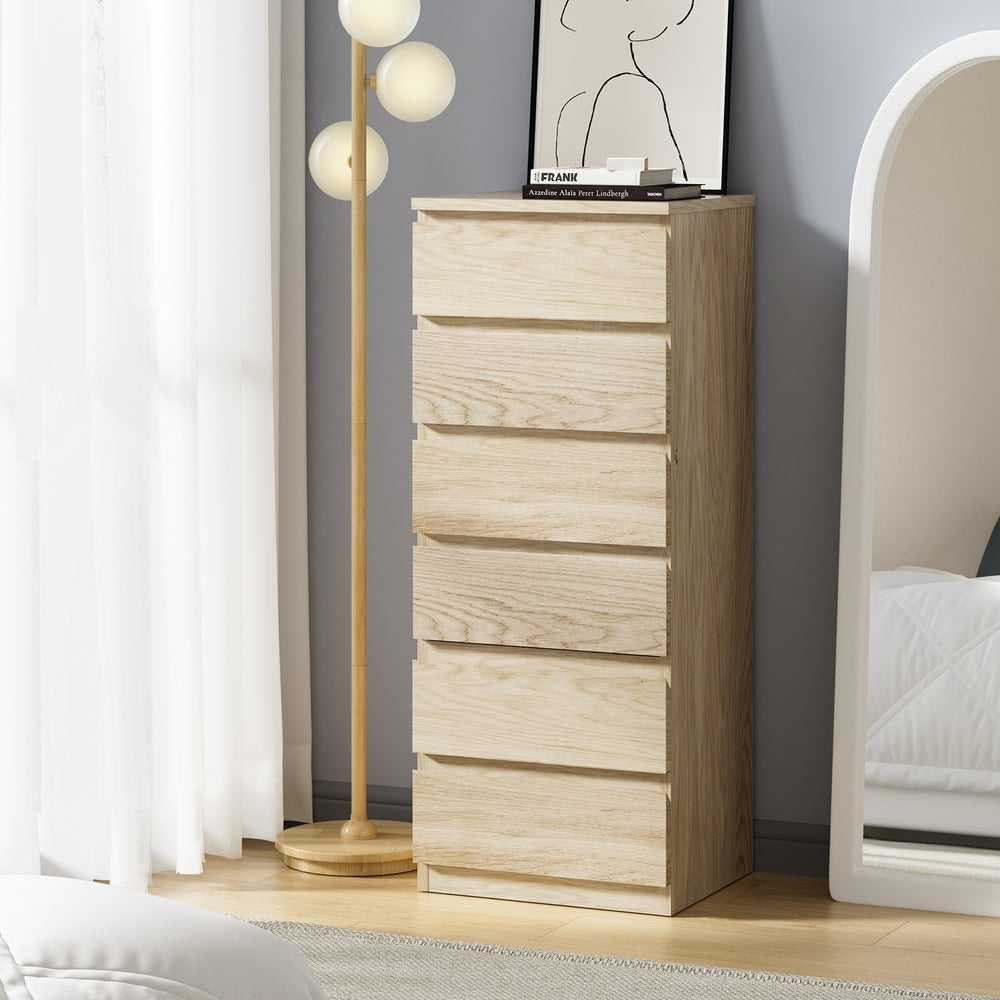 Santori Naturo Modern Chest Of Drawers Storage Cabinet | Wooden Tallboys in 3 or 6 Drawer Option