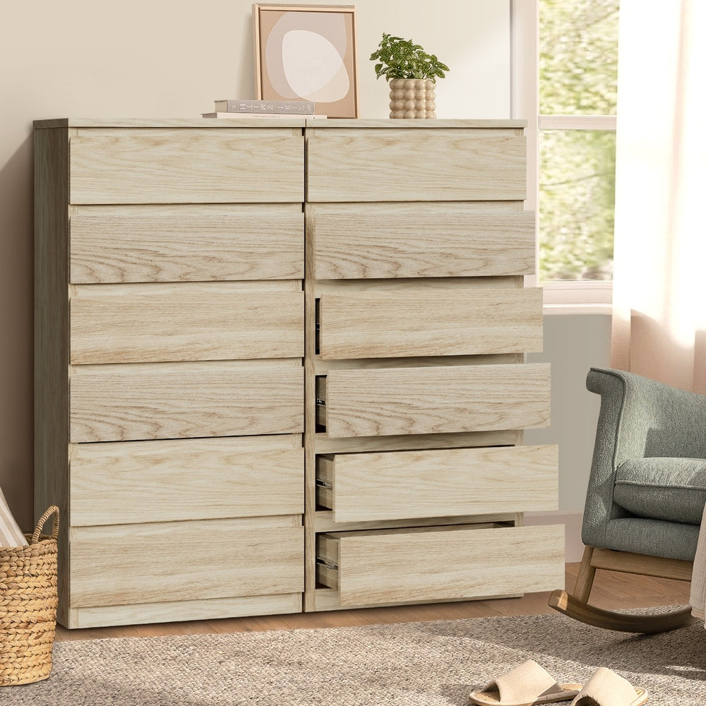 Santori Naturo Modern Chest Of Drawers Storage Cabinet | Wooden Tallboys in 3 or 6 Drawer Option