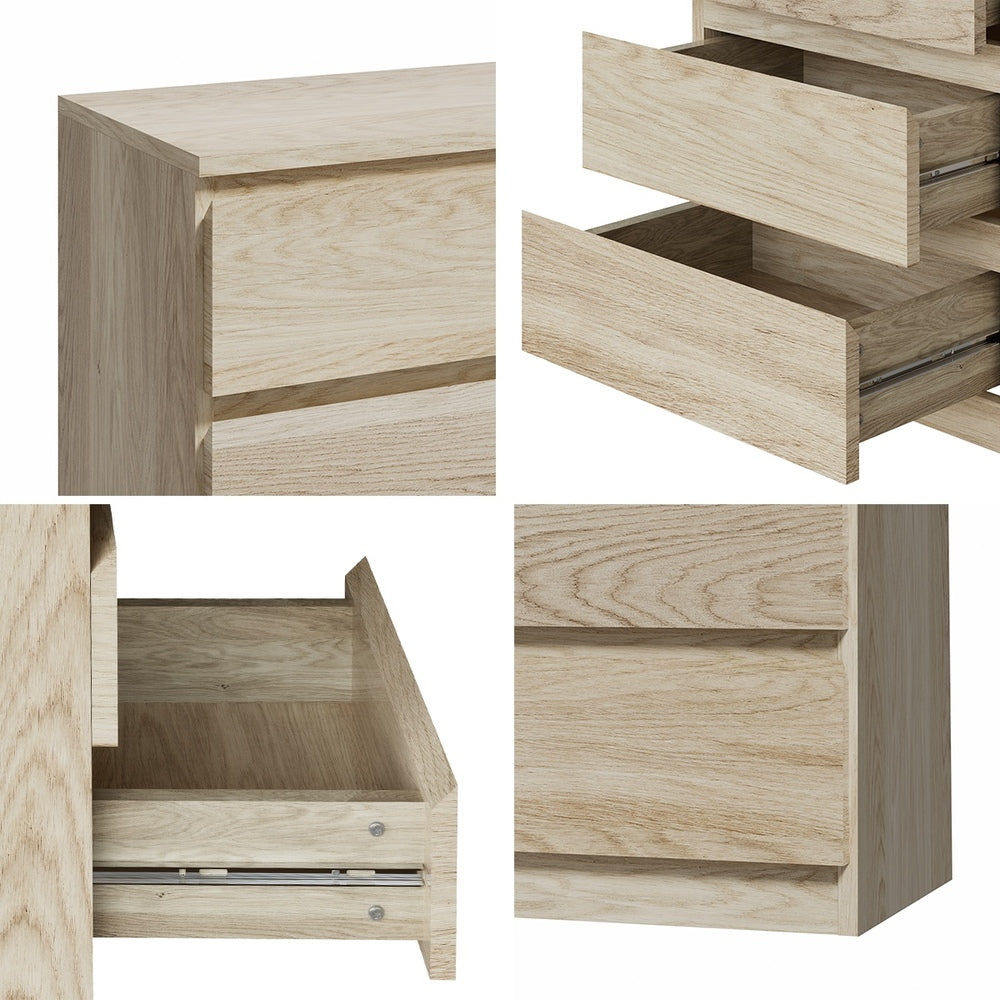 Santori Naturo Modern Chest Of Drawers Storage Cabinet | Wooden Tallboys in 3 or 6 Drawer Option