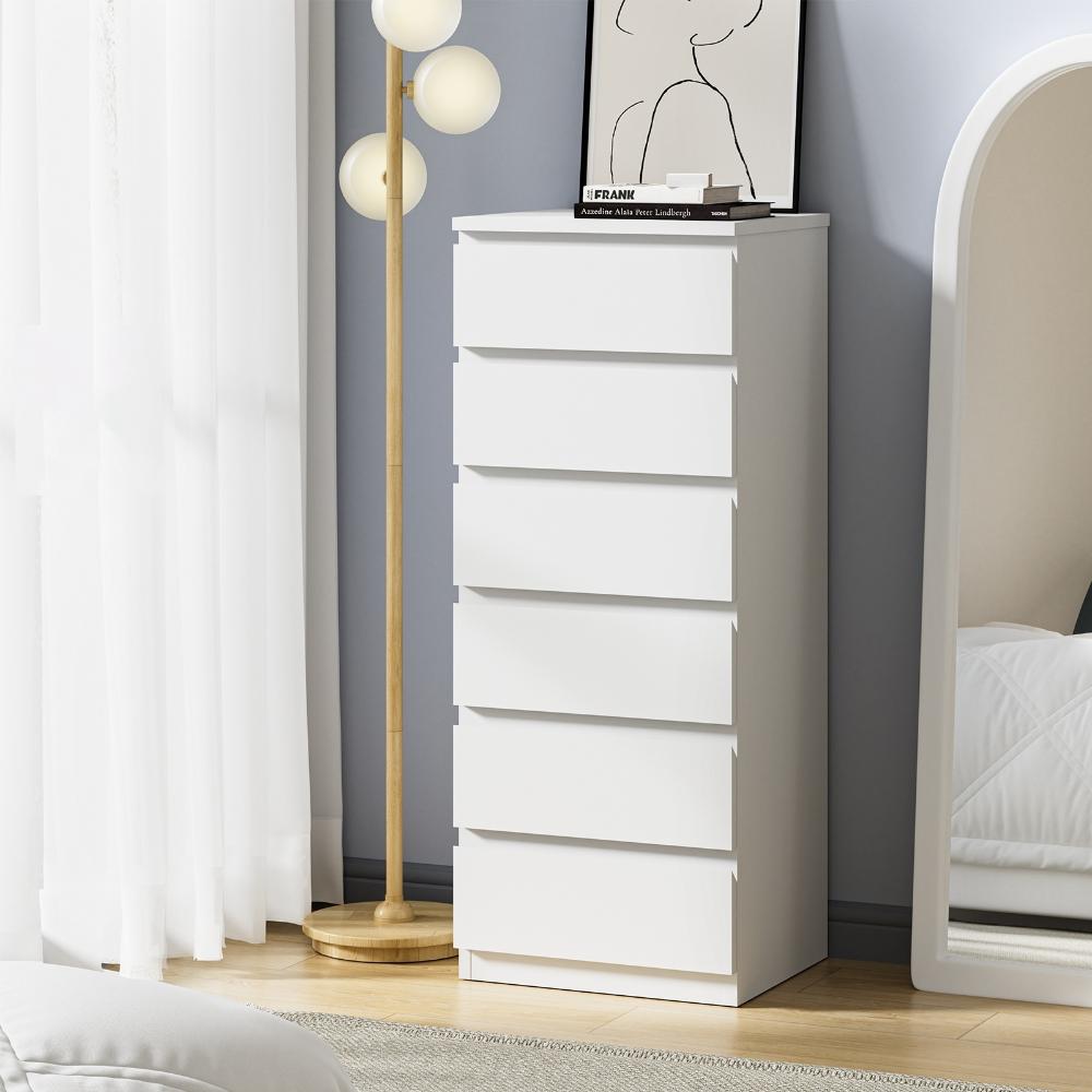 Santori Blanco Modern Chest Of Drawers Storage Cabinet | Elegant White Wooden Tallboy