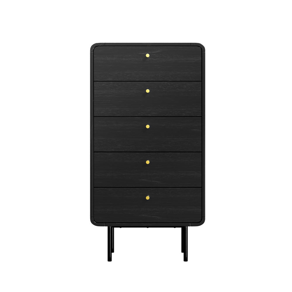 Vesio 5 Draw Modern Dresser Tallboy | 5 Draw Chest Of Drawers Storage Unit