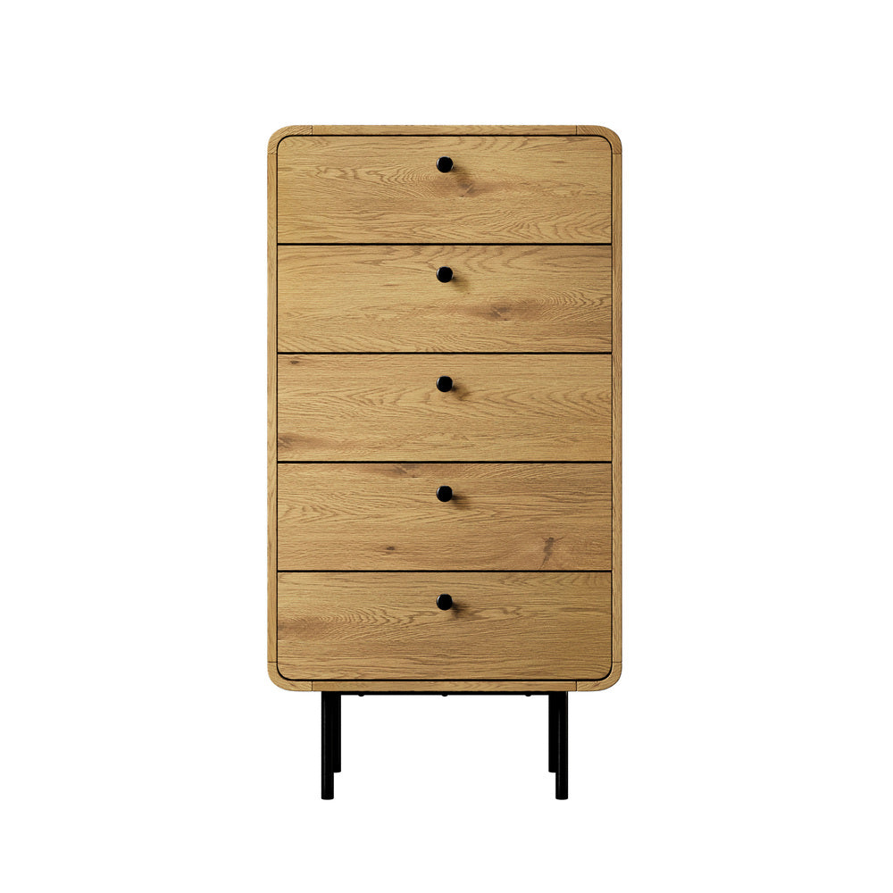 Vesio 5 Draw Modern Dresser Tallboy | 5 Draw Chest Of Drawers Storage Unit
