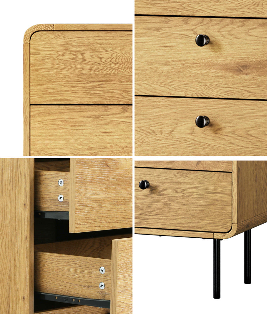 Vesio 5 Draw Modern Dresser Tallboy | 5 Draw Chest Of Drawers Storage Unit