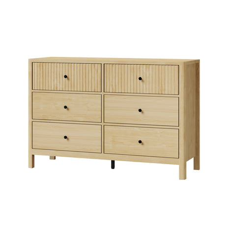 Amaro 6 Draw Chest of Drawers Dresser Unit | Modern Style Ripple Front Storage Bedroom Cabinet