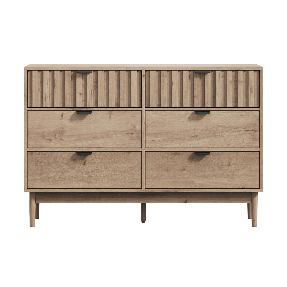Centrum Aria 6 Drawer Tallboy Dresser | Modern Bedroom Storage Unit Cabinet