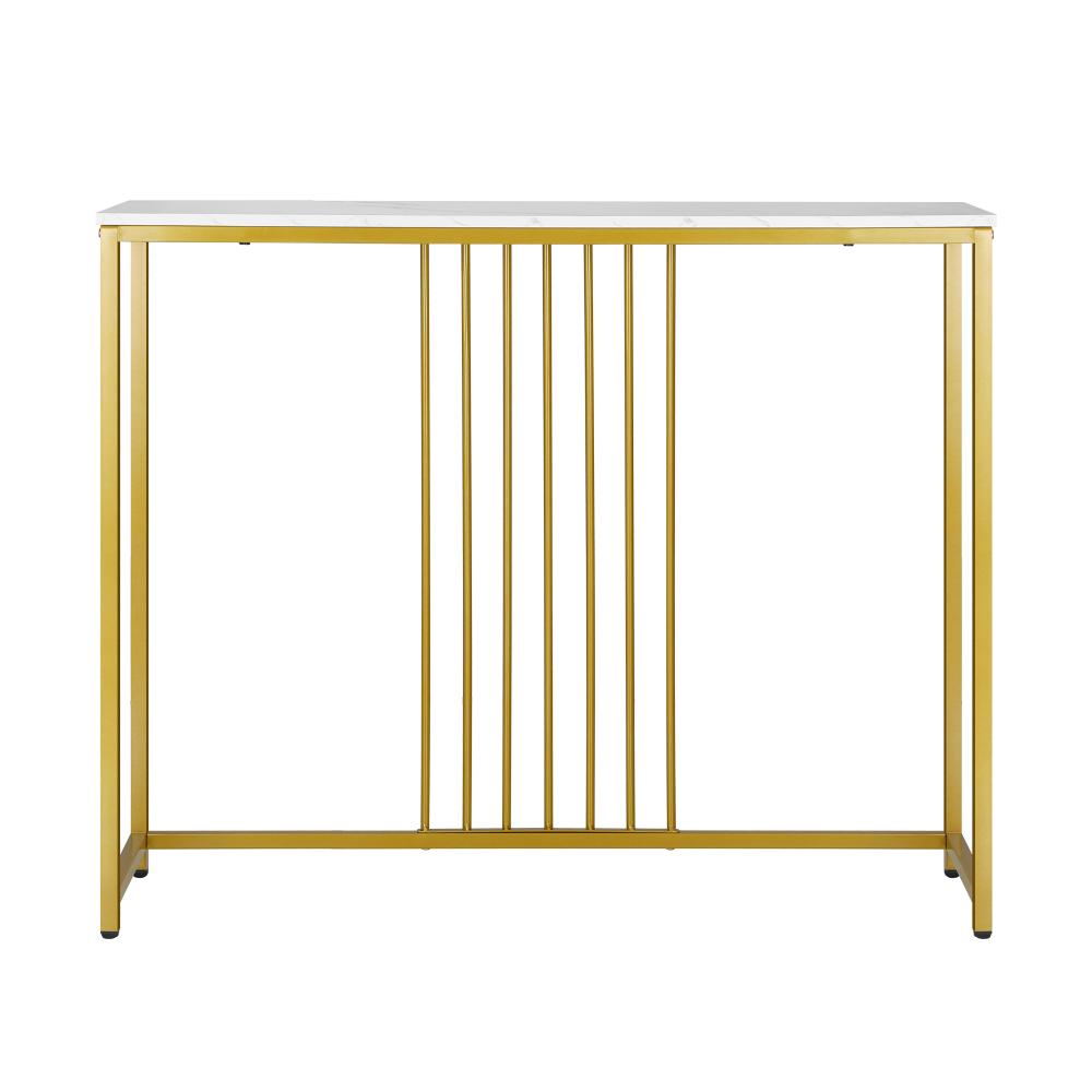 Imporium Marble Effect Top Console Table | White and Gold Hallway Entry Table