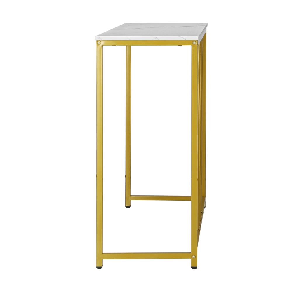 Imporium Marble Effect Top Console Table | White and Gold Hallway Entry Table