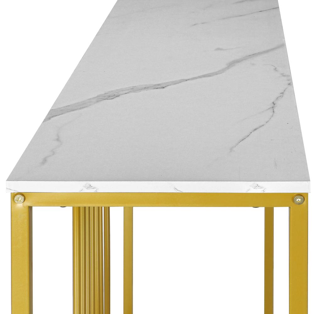 Imporium Marble Effect Top Console Table | White and Gold Hallway Entry Table