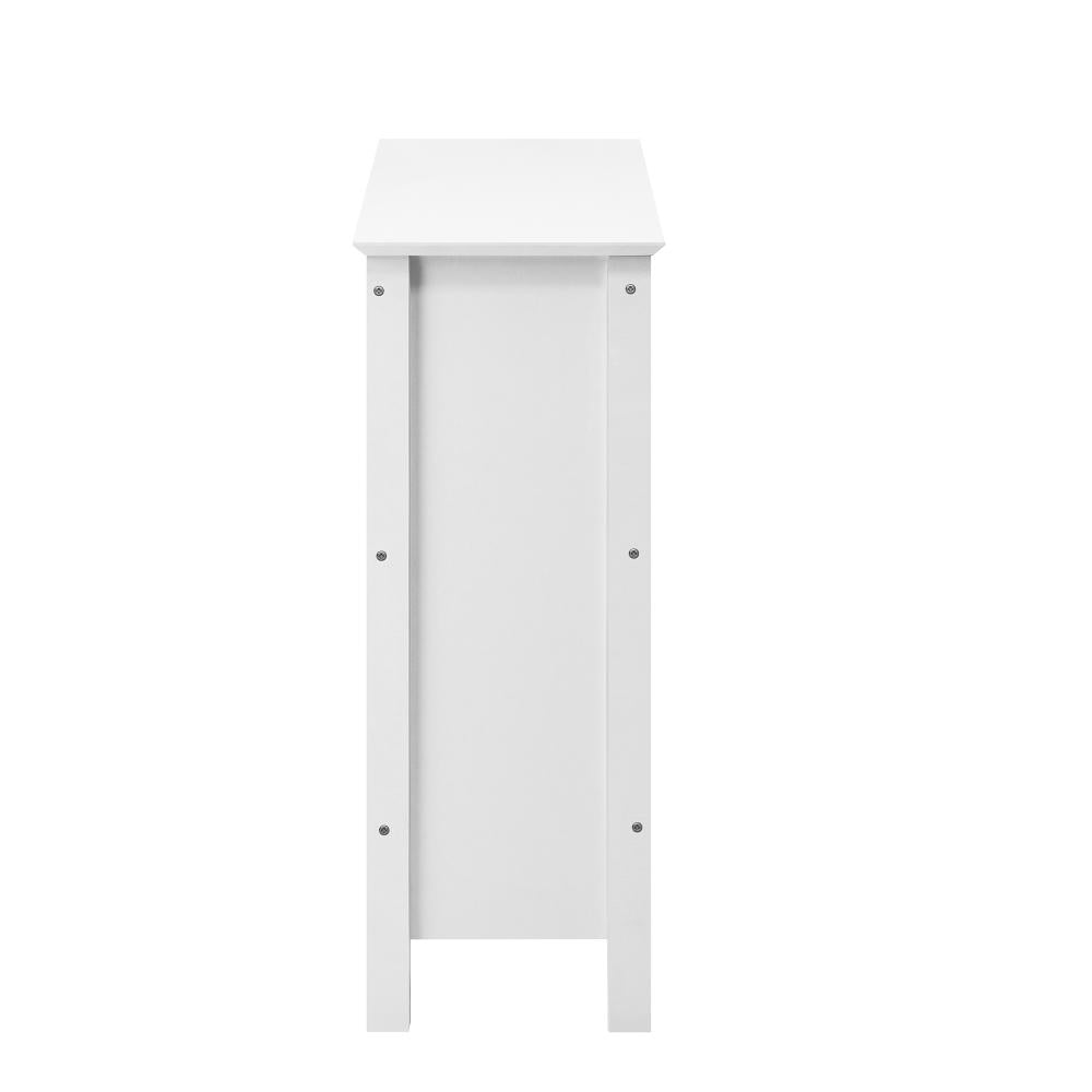 Sorrento White Modern Entry Console Table | Modern Wooden Hallway Table and Storage Shelves