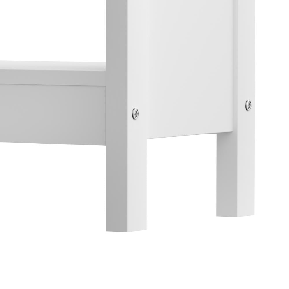 Sorrento White Modern Entry Console Table | Modern Wooden Hallway Table and Storage Shelves