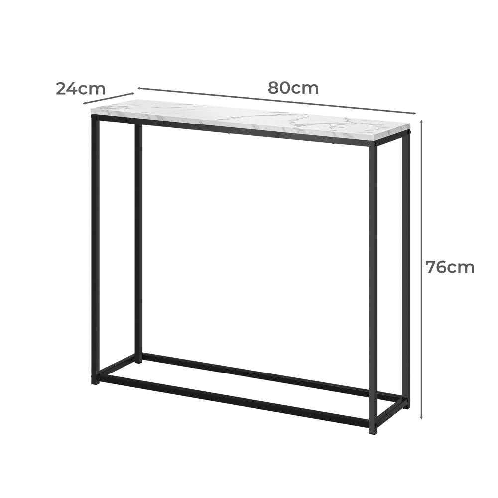 Pax Romana Marble Effect Top Console Table | Modern Sleek Entry Hallway Table