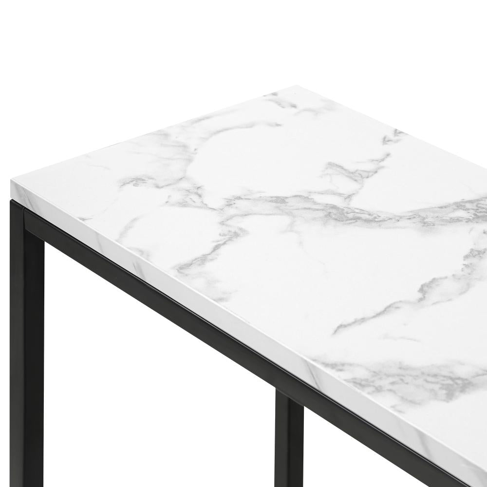 Pax Romana Marble Effect Top Console Table | Modern Sleek Entry Hallway Table