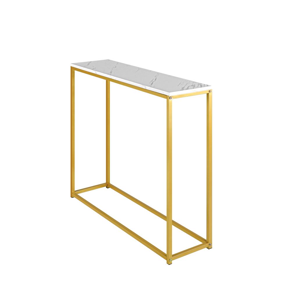 Pax Romana Marble Effect Top Console Table | Modern Sleek Entry Hallway Table