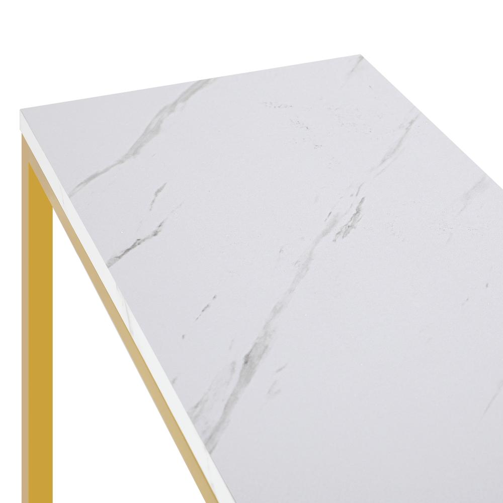 Pax Romana Marble Effect Top Console Table | Modern Sleek Entry Hallway Table