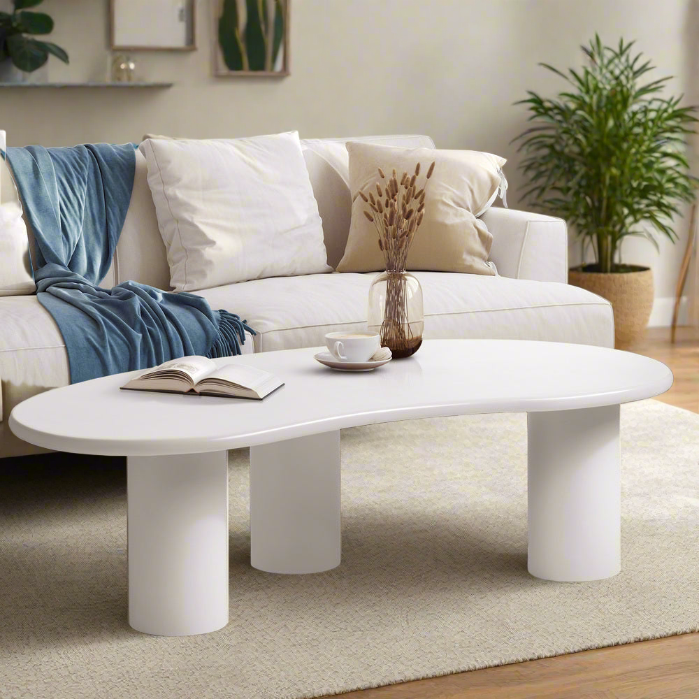 Cirrus Modern Designer Coffee Table in White | Feature Piece Versatile Coffee Table