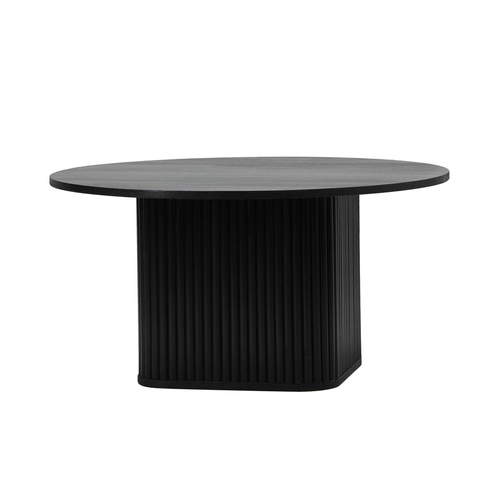 Aspire Fluted Round 80cm Coffee Table | Modern Wooden Slatted Design Coffee Table