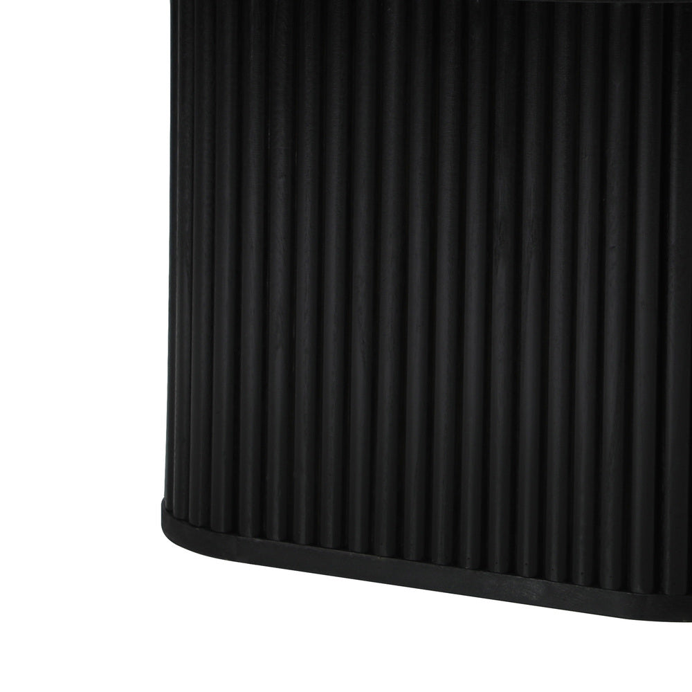 Aspire Fluted Round 80cm Coffee Table | Modern Wooden Slatted Design Coffee Table